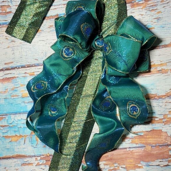 Peacock Candy Cane Wreath  - Picture 2 of 8